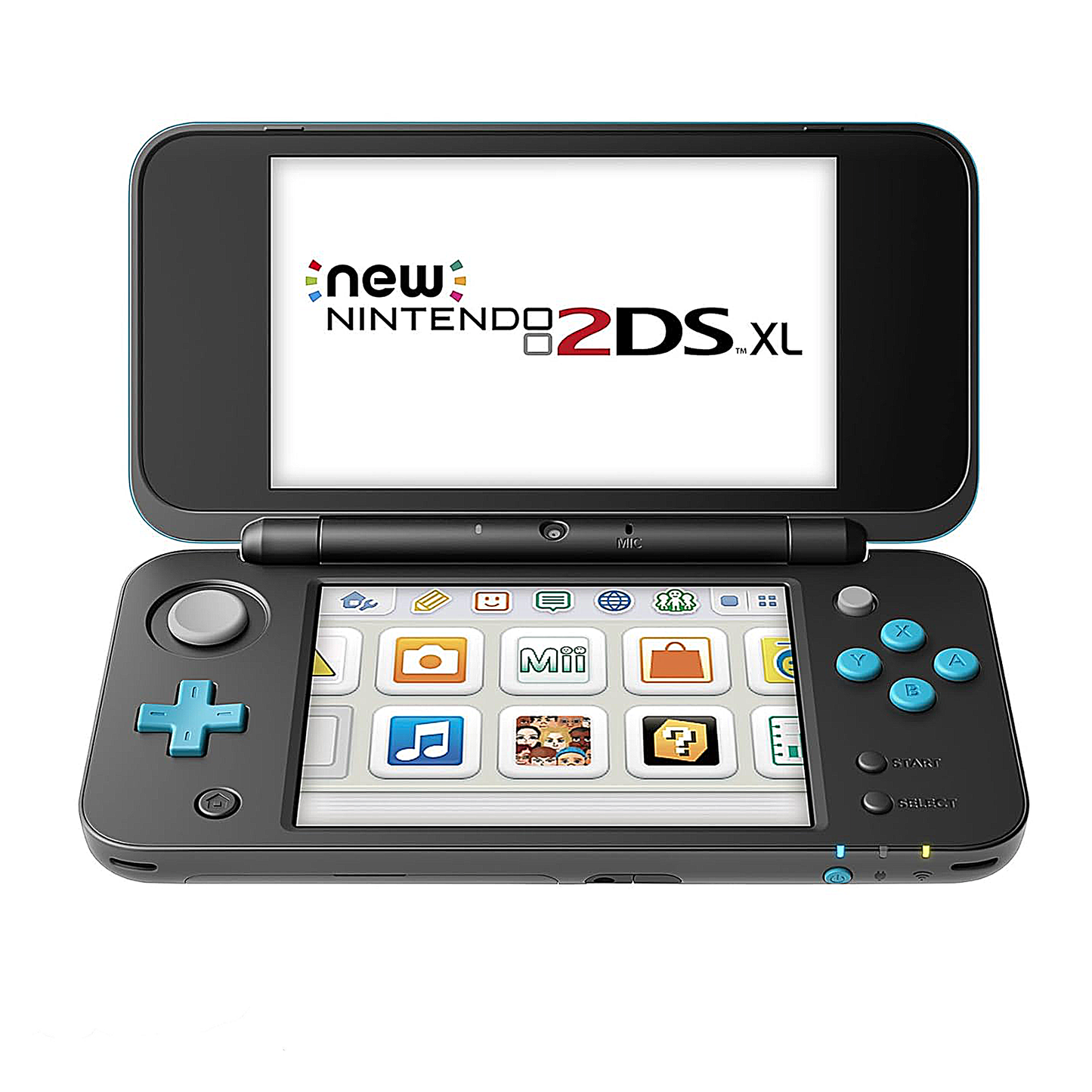 New Nintendo 2DS XL With Mario Kart 7 Inside MODDED WITH GAMES - Black / Turquoise - (USED)