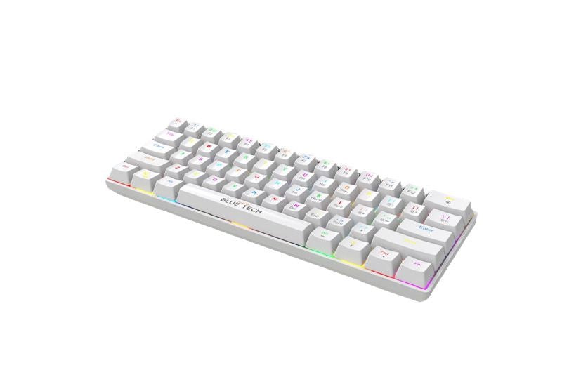 مجموعة لوحة المفاتيح والماوس الميكانيكية Blue Tech KB418 بإضاءة خلفية RGB - مفتاح أحمر