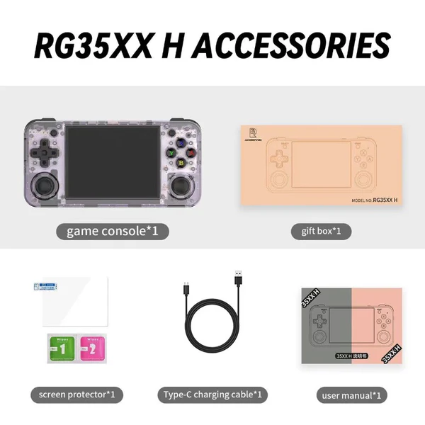 ANBERNIC RG35XX H Retro Handheld Game Console - Purple | Black | White