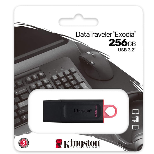 محرك أقراص فلاش Kingston DataTraveler Exodia سعة 256 جيجابايت بمنفذ USB 3.2