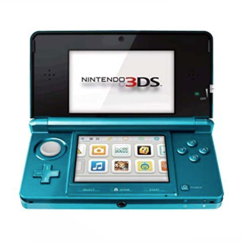 Nintendo 3DS Metallic Blue Modded With Games (Aqua Blue) - (USED)