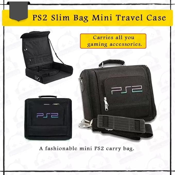 Playstation 2 Travel Bag Case, Mini Storage Carrying Shoulder Bag For PS2 - Black