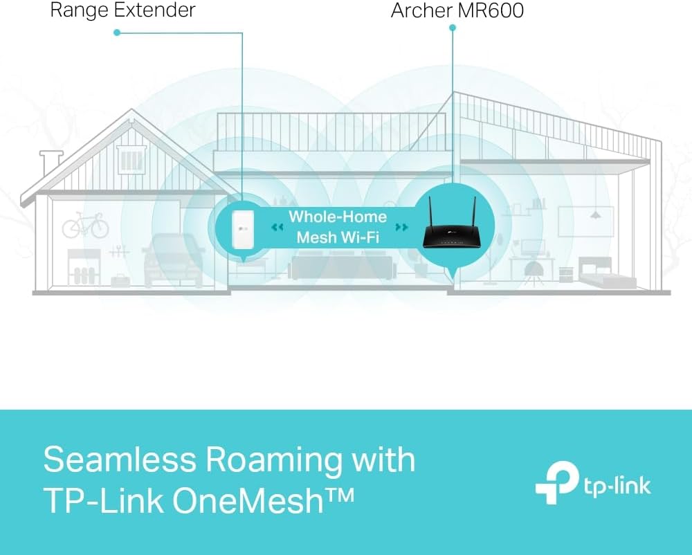 TP-Link Archer MR600 AC1200Mbps 4G+ Cat6 Wireless Dual Band 4G Router With Sim Slot, SIM Slot Unlocked, MU-MIMO technology, WiFi Router Mode, No Configuration required,Guest Network & Parental Control