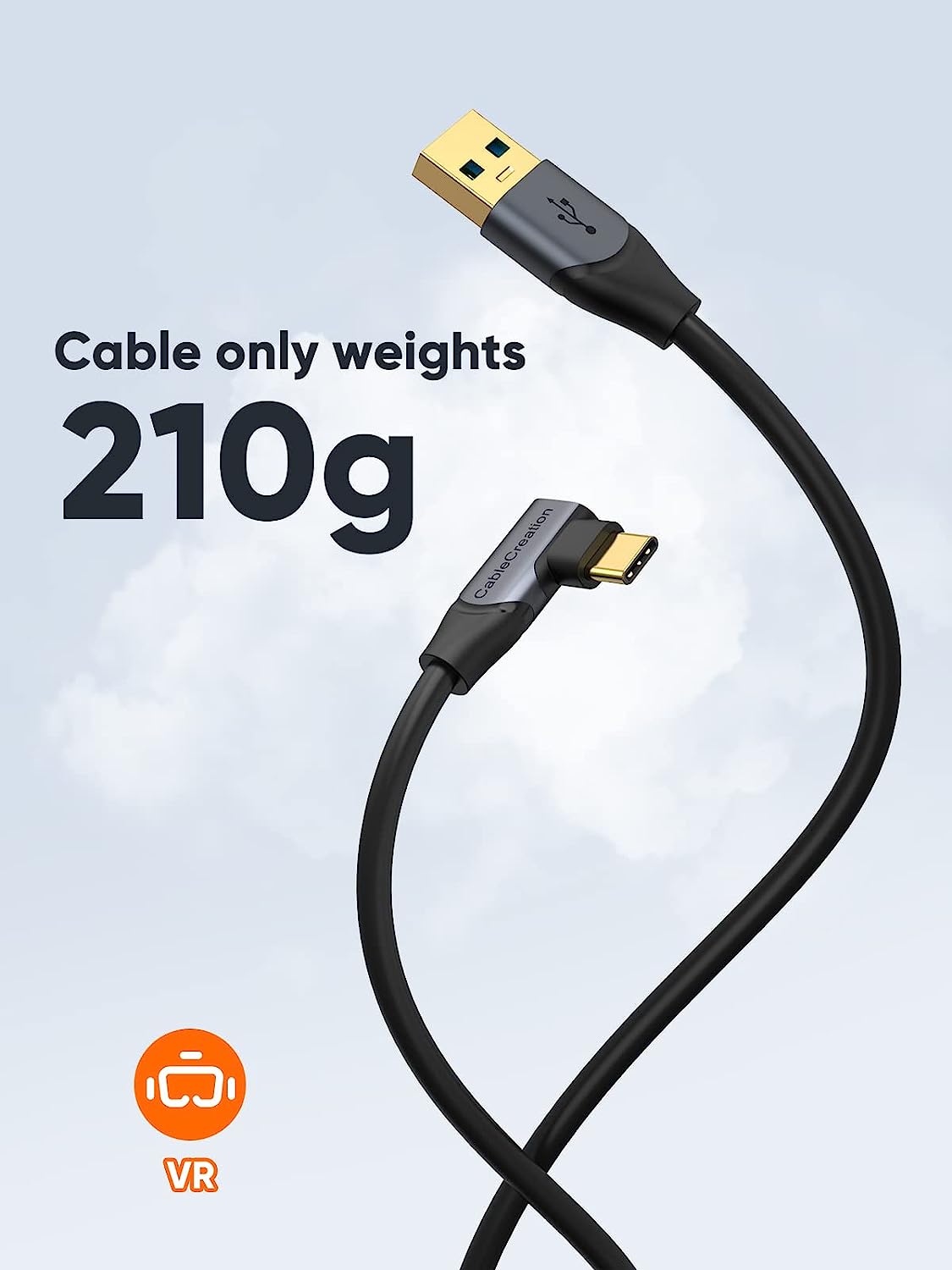 كابل ربط 3M من CableCreation متوافق مع كابل Meta Quest Pro/Quest3/Quest2/ USB إلى USB C 3.1