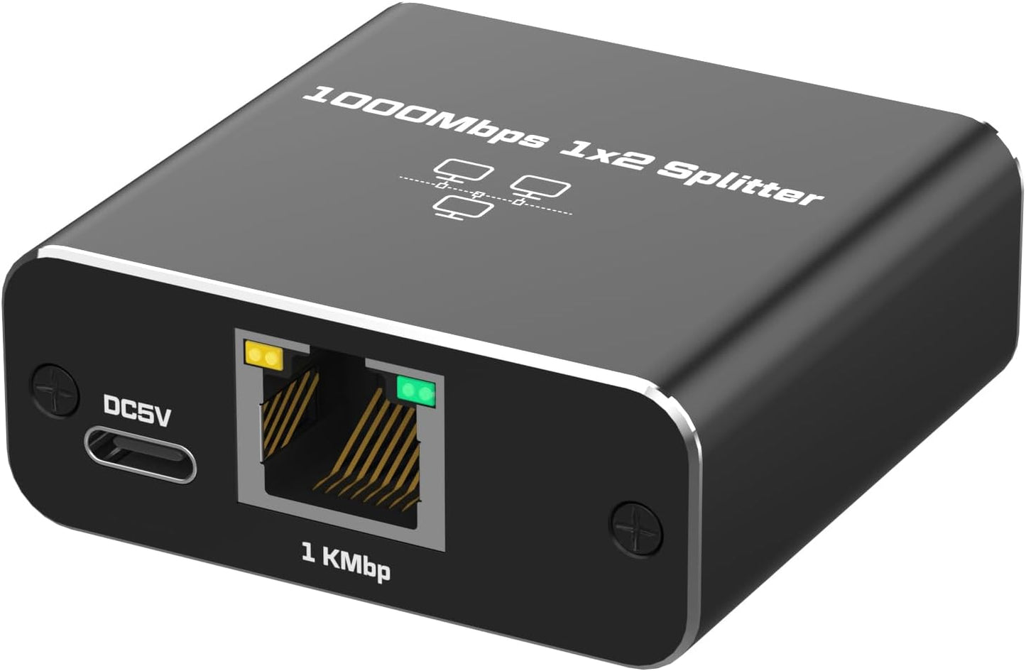 Ethernet Splitter 1000Mbs , Female to Female Network Adapter RJ45, LAN Ethernet Socket Connector Adapter for Cat6/Cat7, Ethernet Cable Splitter, Network Cable Split in one and Two, gigabit Transmission