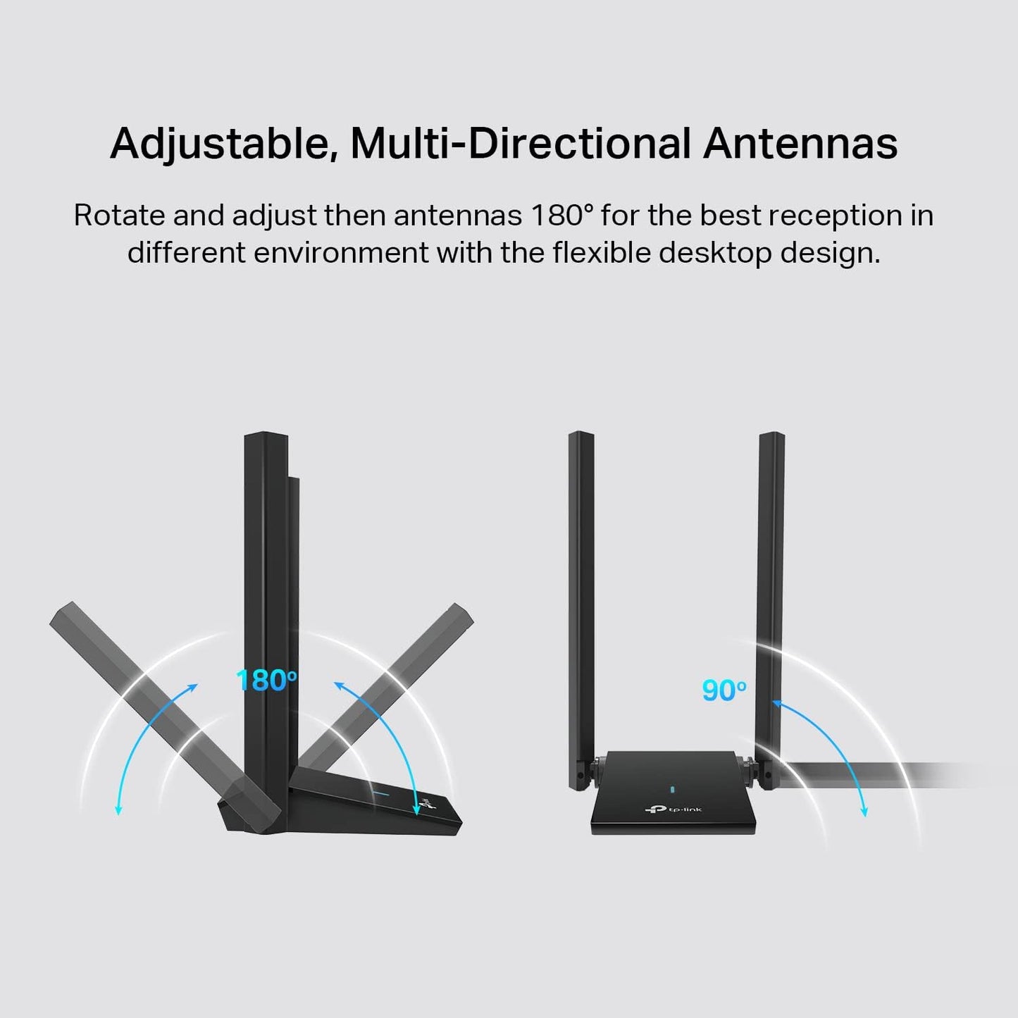 TP-Link WiFi 6 USB Adapter for Desktop PC - (Archer TX20U Plus) AX1800 Wireless Network Adapter with 2.4GHz, 5GHz, High Gain Dual Band 5dBi Antenna, WPA3