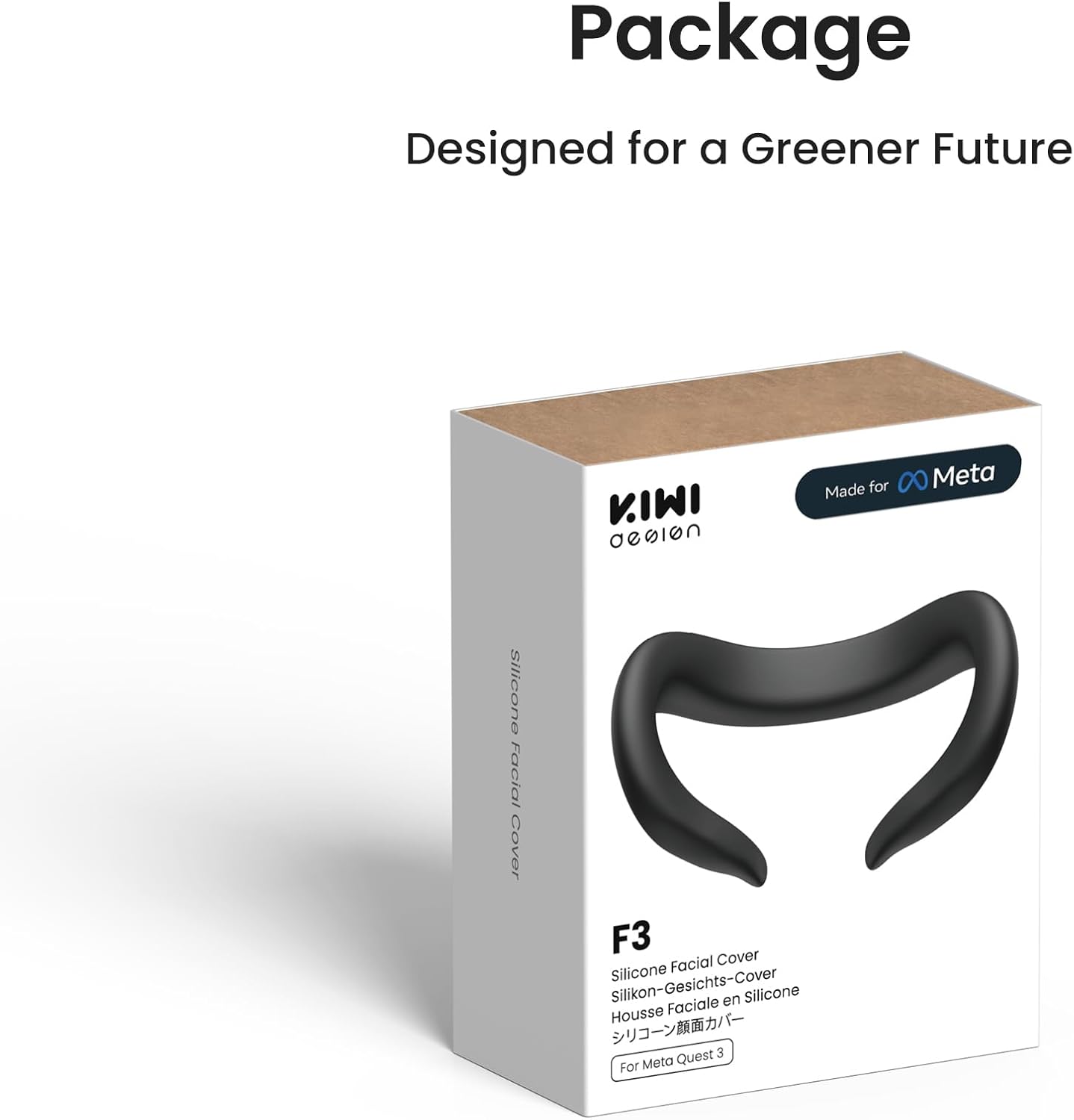 KIWI design F3 Silicone Facial Interface Compatible with Meta/Oculus Quest 3, Sweatproof VR Face Cover Accessories, Not for Quest 3S
