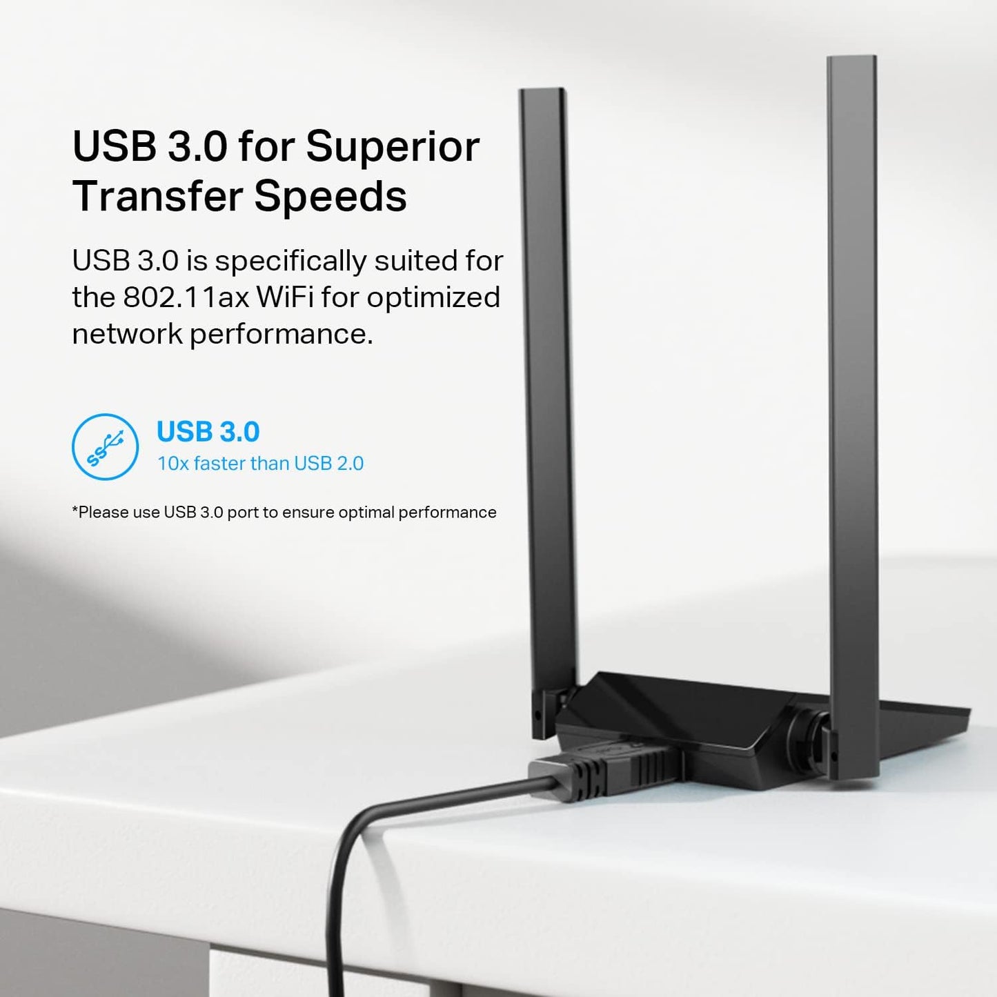 TP-Link WiFi 6 USB Adapter for Desktop PC - (Archer TX20U Plus) AX1800 Wireless Network Adapter with 2.4GHz, 5GHz, High Gain Dual Band 5dBi Antenna, WPA3