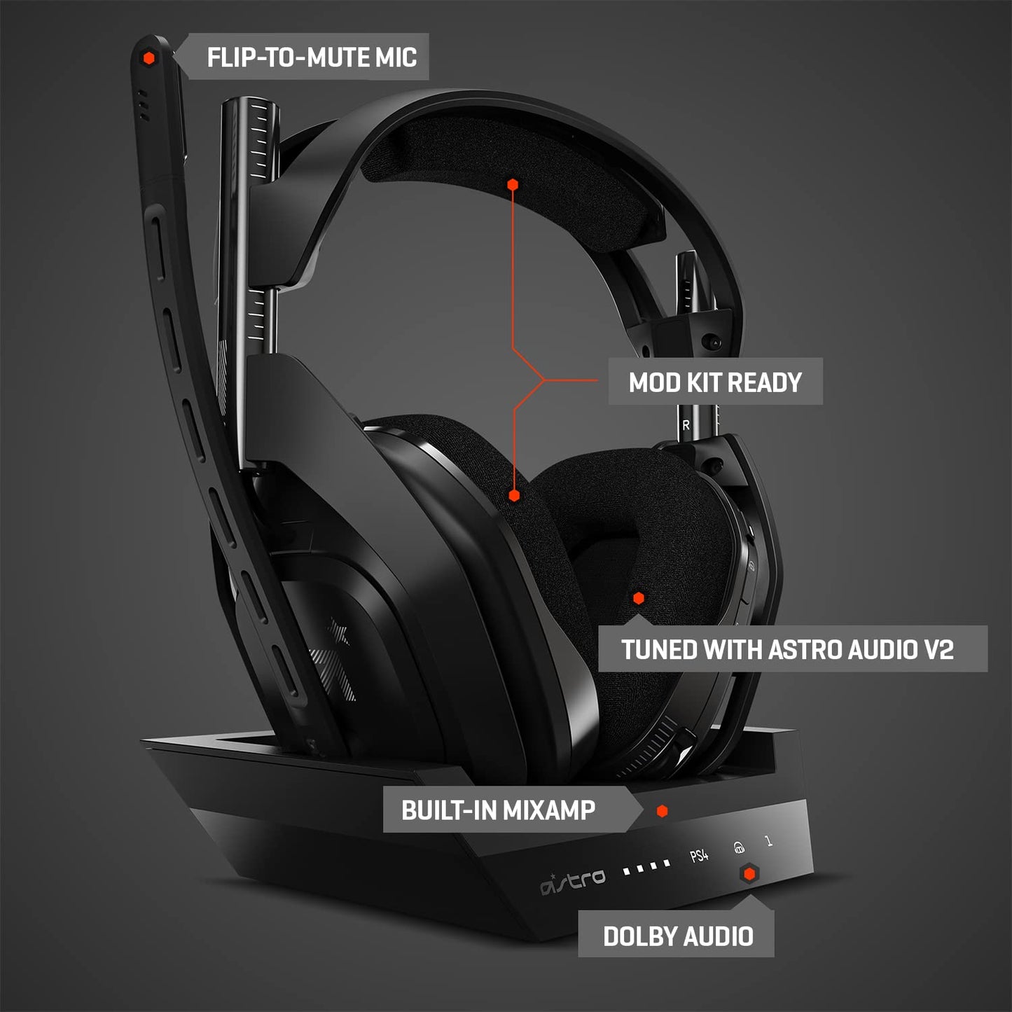 ASTRO Gaming A50 Wireless Headset + Base Station Gen 4 - Black/Silver