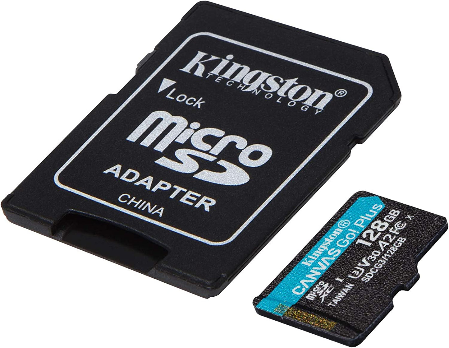Kingston 128GB microSDXC Canvas Go Plus 170MB/s Read UHS-I, C10, U3, V30, A2/A1 Memory Card + Adapter (SDCG3/128GB)