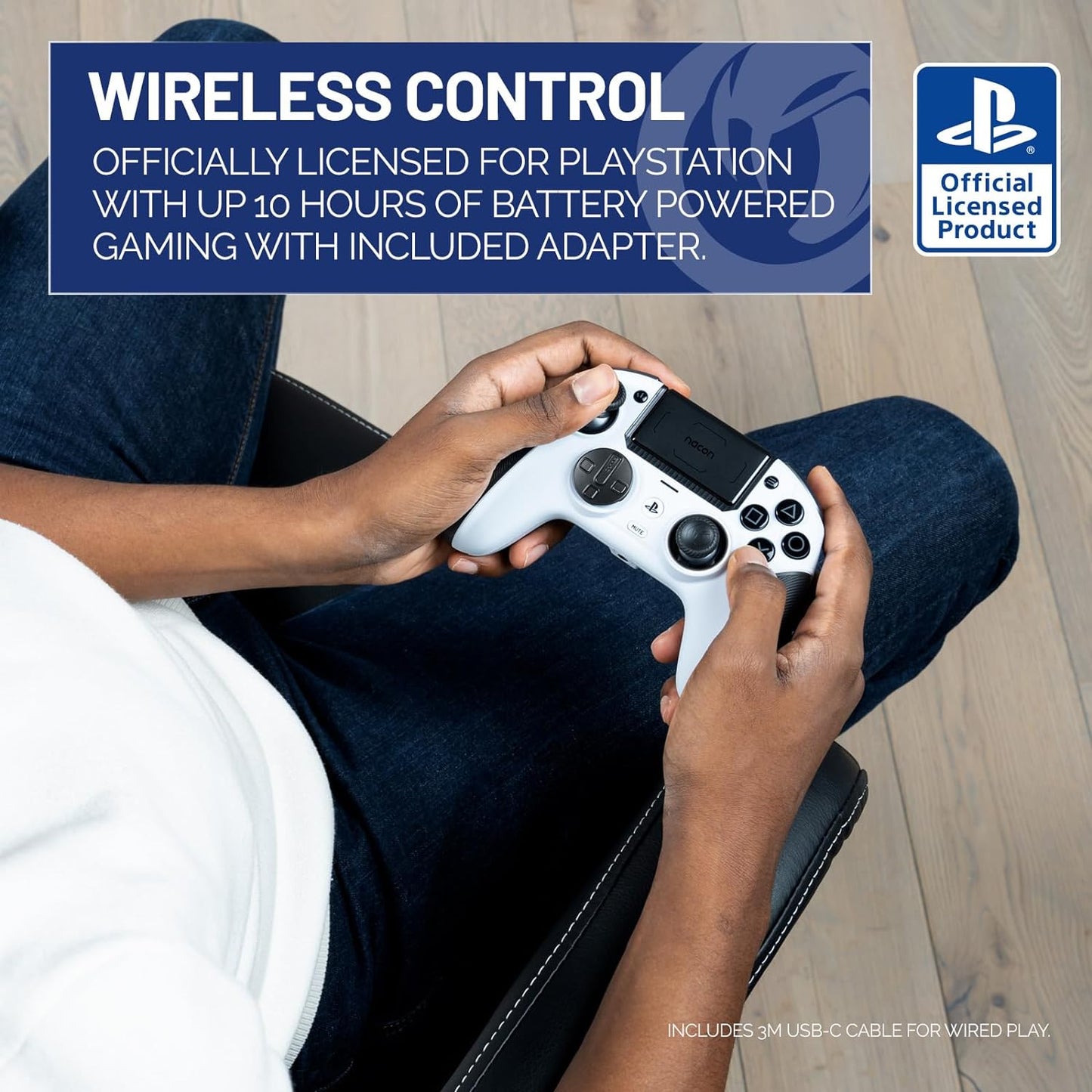 NACON Revolution 5 Pro Wireless Gaming Controller for PS5 | PS4 | PC - Black & White