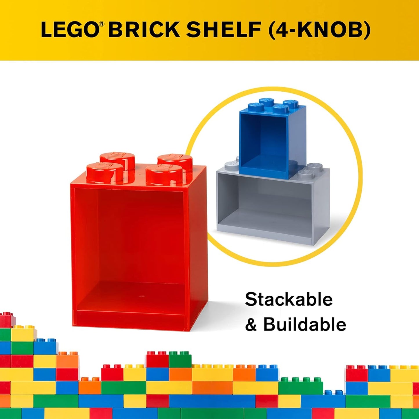 LEGO Brick Shelf, 4 Stud - Red