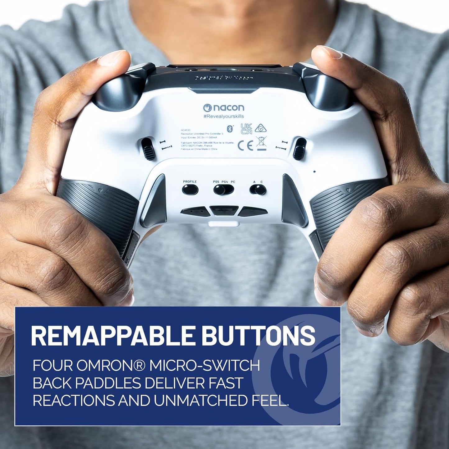 NACON Revolution 5 Pro Wireless Gaming Controller for PS5 | PS4 | PC - Black & White