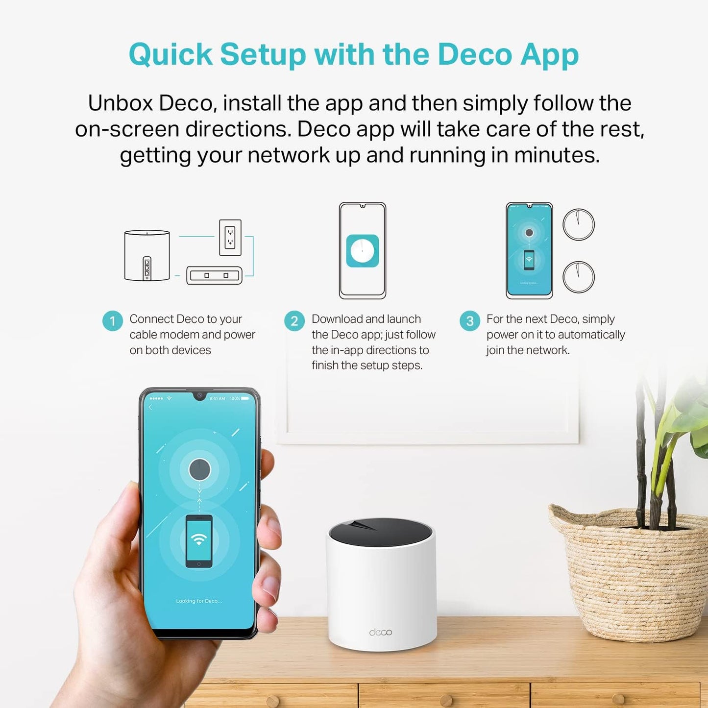 TP-Link Deco X55 AX3000 WiFi 6 Mesh System - Covers up to 2500 Sq.Ft., Replaces Wireless Router and Extender, 3 Gigabit Port - 1-Pack | 3-Pack