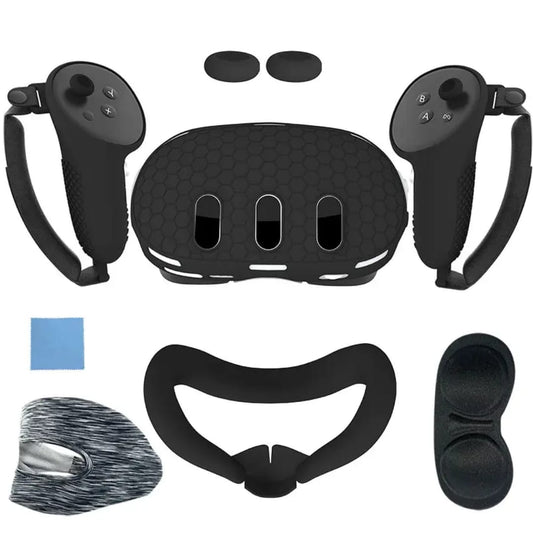 Silicone Protective Cover Kit 6 in 1 For Meta Quest 3 - Black | Purple | Blue | White | Red
