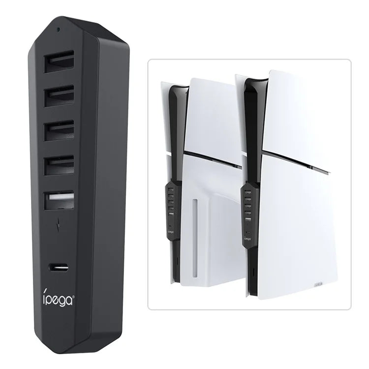 ipega 6 Port USB Hub Extender for PlayStation 5 Slim Digital/Disc Edition/Pro