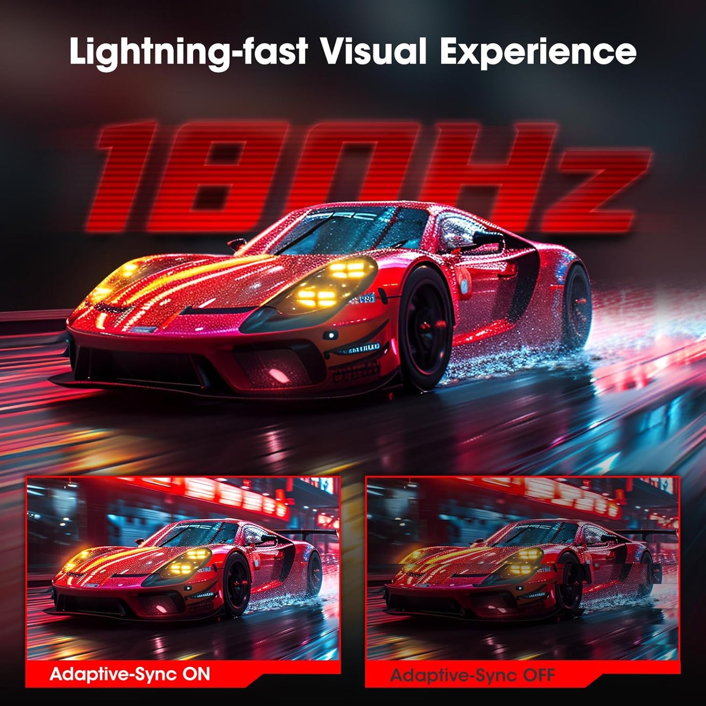 KOORUI 27E6QCA 27 inch Curved Gaming Monitor, QHD (2560 x 1440) R1500 180Hz, AdaptiveSync with 1ms Computer Monitor, VESA Compatible, HDR10