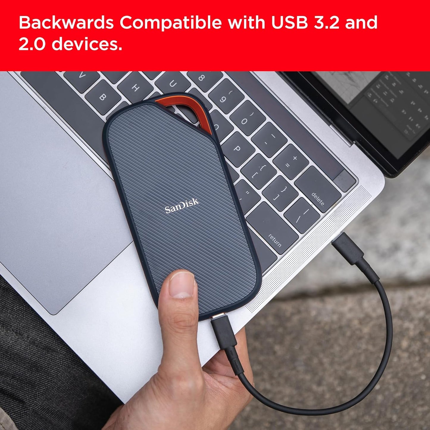 SanDisk Extreme PRO Portable SSD with USB4, Up to 3800 MB/s Read and 3700MB/s Write, USB-C, USB 3.2, Backwards Compatible, IP65 Water and Dust Resistance - 2TB | 4TB