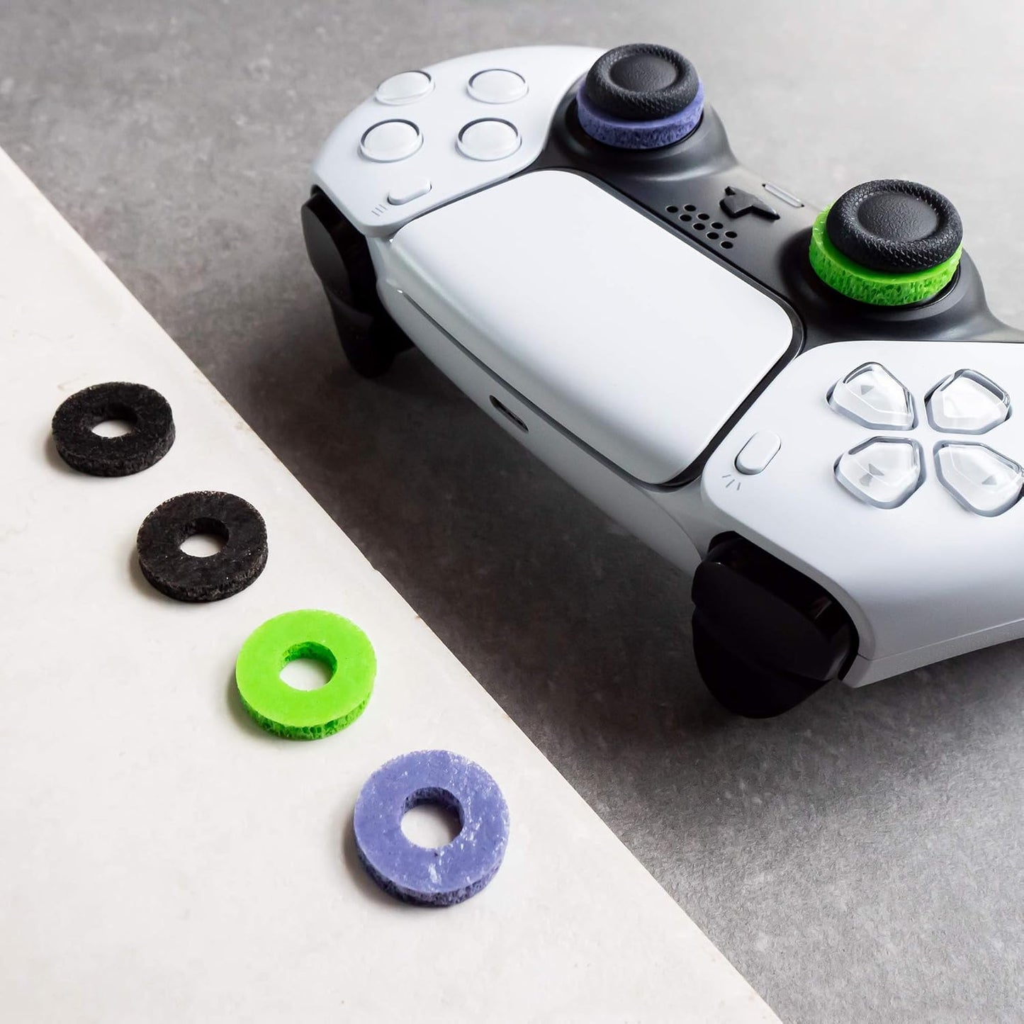 KontrolFreek Precision Rings | Aim Assist Motion Control for Playstation 4 (PS4), PS5, Xbox, Switch Pro & Scuf Controller (Black/Purple/Green)