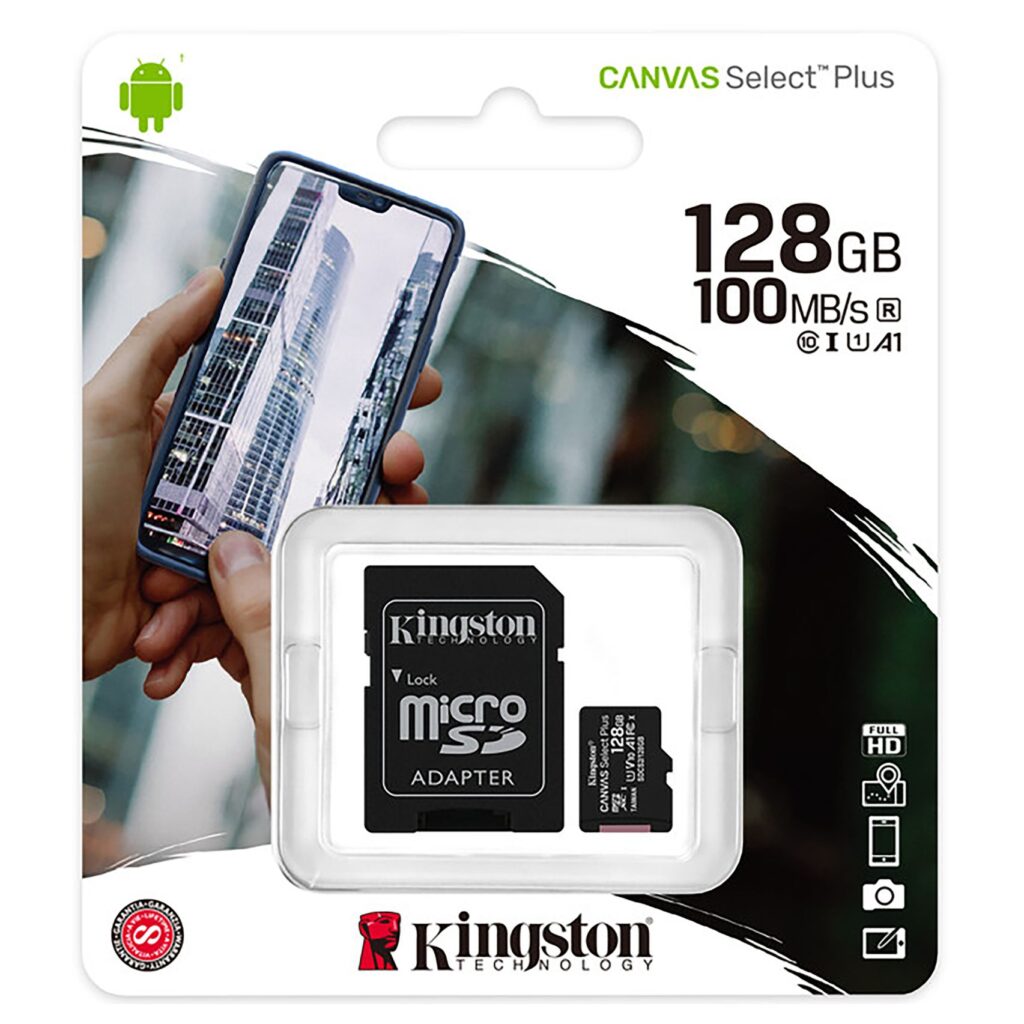 Kingston microSDXC Canvas Select Plus A1 Class 10 UHS-I 32GB | 64GB | 128GB | 256GB | 512GB