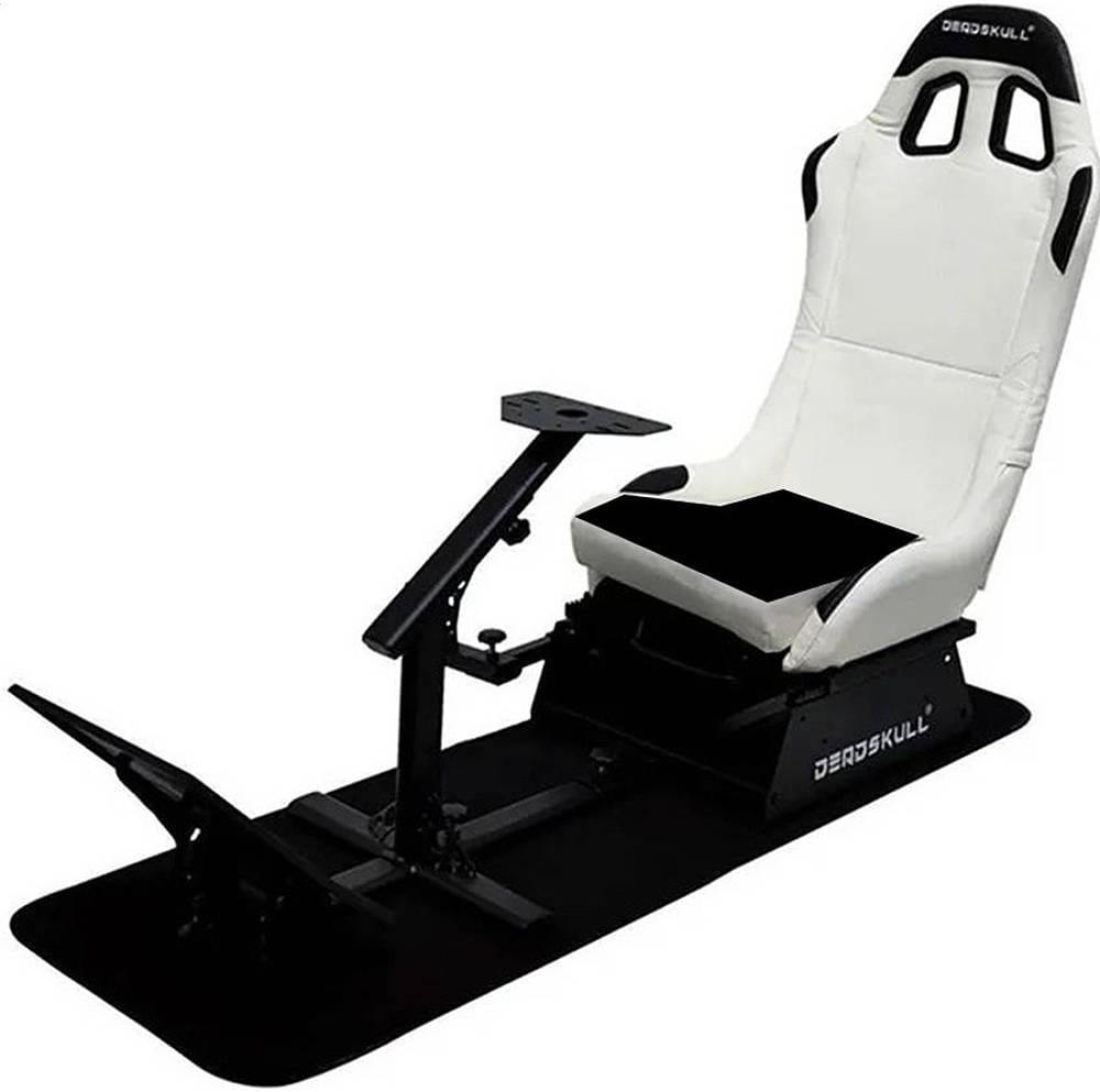 DEADSKULL Racing Seat Gaming Chair Simulator Cockpit Steering Wheel Stand/Chair - Black | Blue | Red | White