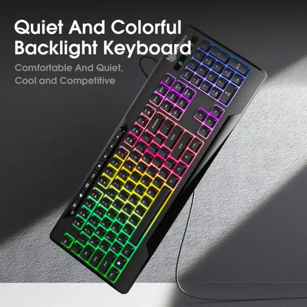 Onikuma G32 Gaming Keyboard - Wired - RGB Lighting - 104 Keys - Black