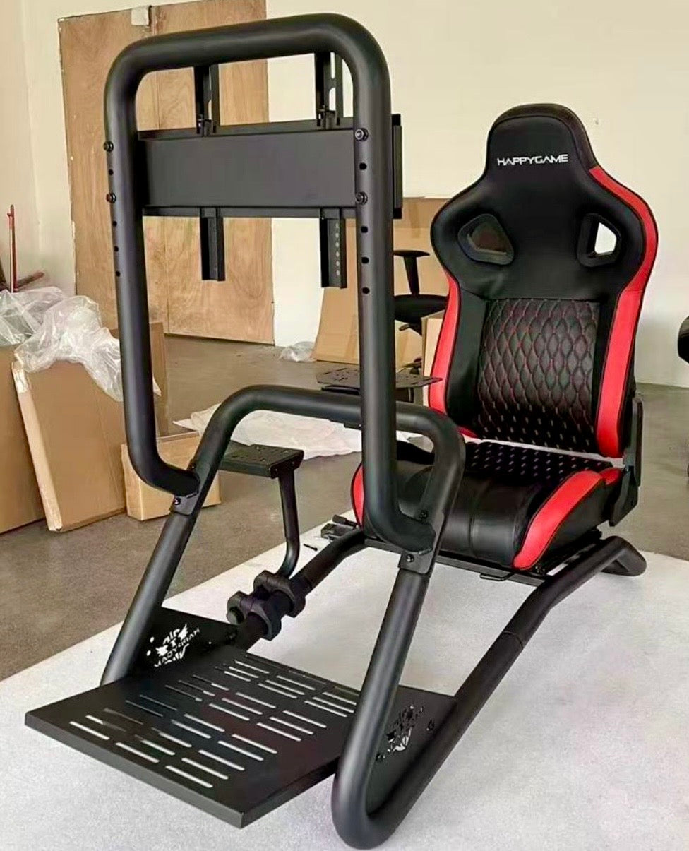 HypeGame Racing Steering Wheel Simulator With Monitor/TV Bracket - Black/Red