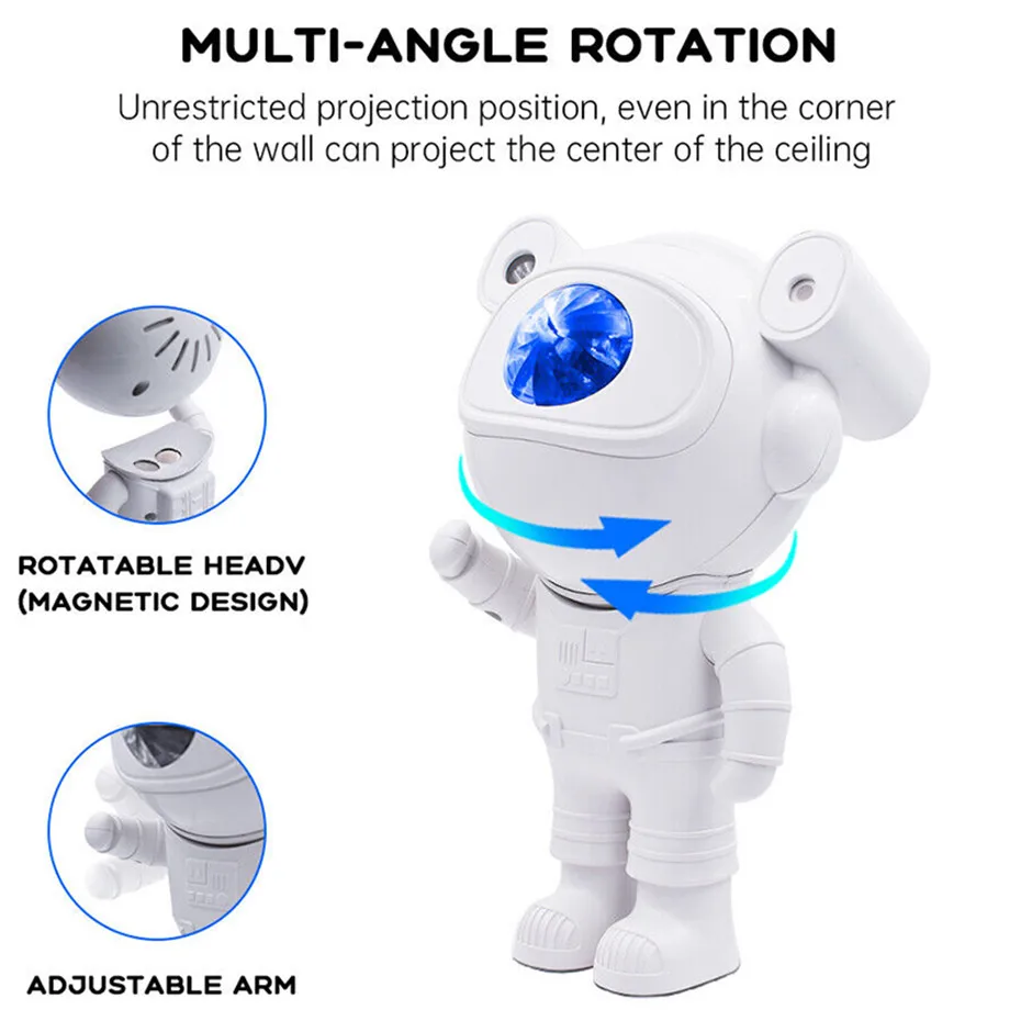 Astronaut Projector Nebula Star Galaxy Light With Bluetooth Speaker & Remote Control