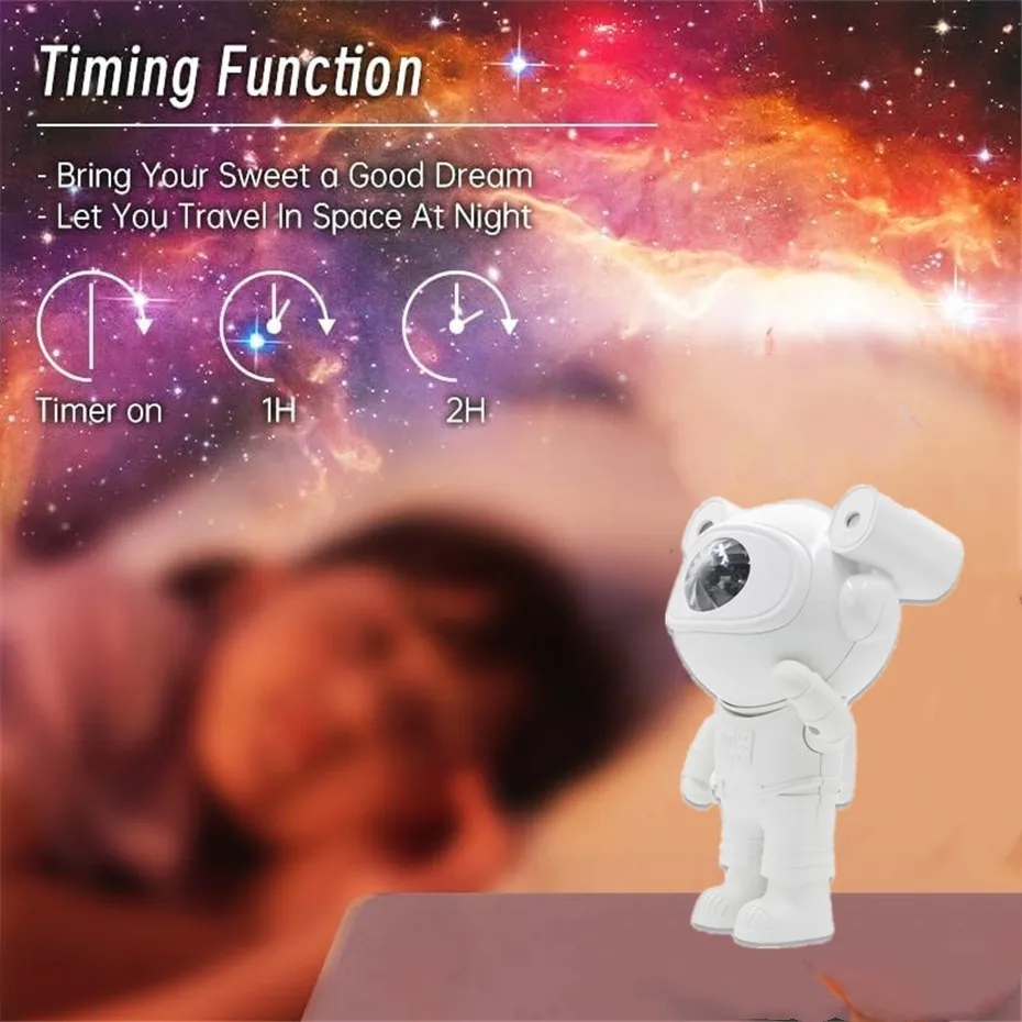 Astronaut Projector Nebula Star Galaxy Light With Bluetooth Speaker & Remote Control