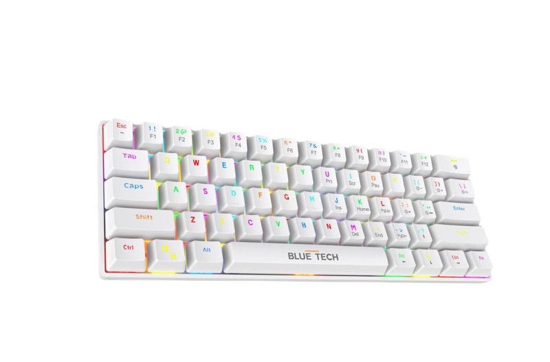 مجموعة لوحة المفاتيح والماوس الميكانيكية Blue Tech KB418 بإضاءة خلفية RGB - مفتاح أحمر
