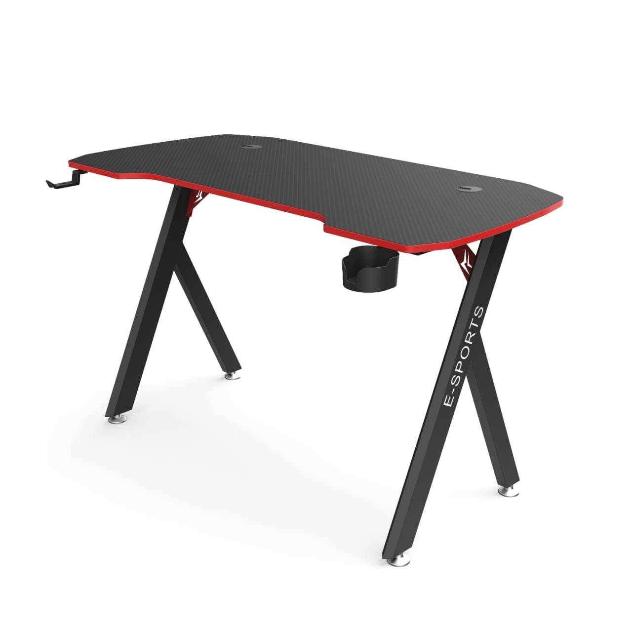 R5 120CM Gaming Desk With Cup Holder and Headset Holder - Black