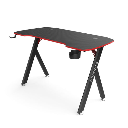 R5 120CM Gaming Desk With Cup Holder and Headset Holder - Black
