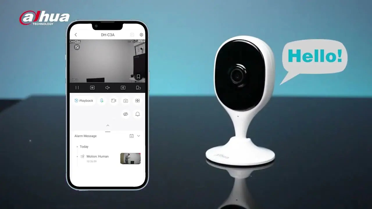 Dahua 3MP 2.8mm WiFi Indoor Surveillance Camera with Built-in Microphone and Speaker C3A
