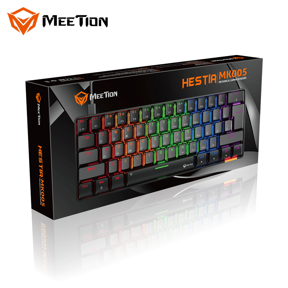 لوحة مفاتيح ميكانيكية سلكية MEETION MK005 Hestia RGB - أبيض | أسود