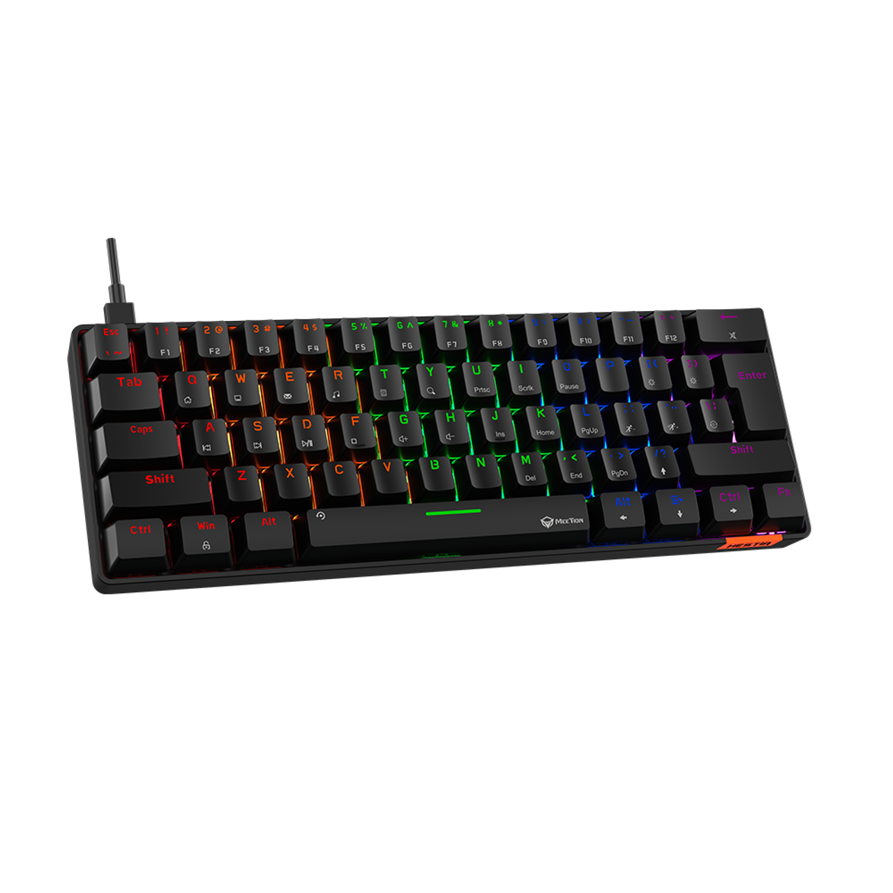 لوحة مفاتيح ميكانيكية سلكية MEETION MK005 Hestia RGB - أبيض | أسود