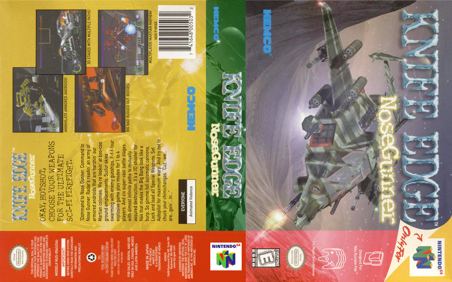 Knife Edge Nose Gunner- Nintendo 64 (N64) NTSC - (CIB)