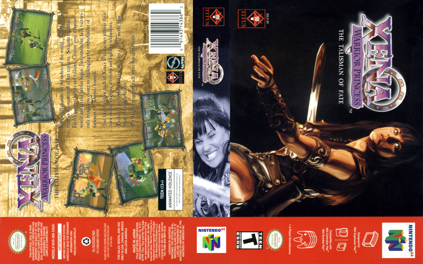 Xena: Warrior Princess: The Talisman of Fate - Nintendo 64 (N64) NTSC - (CIB)