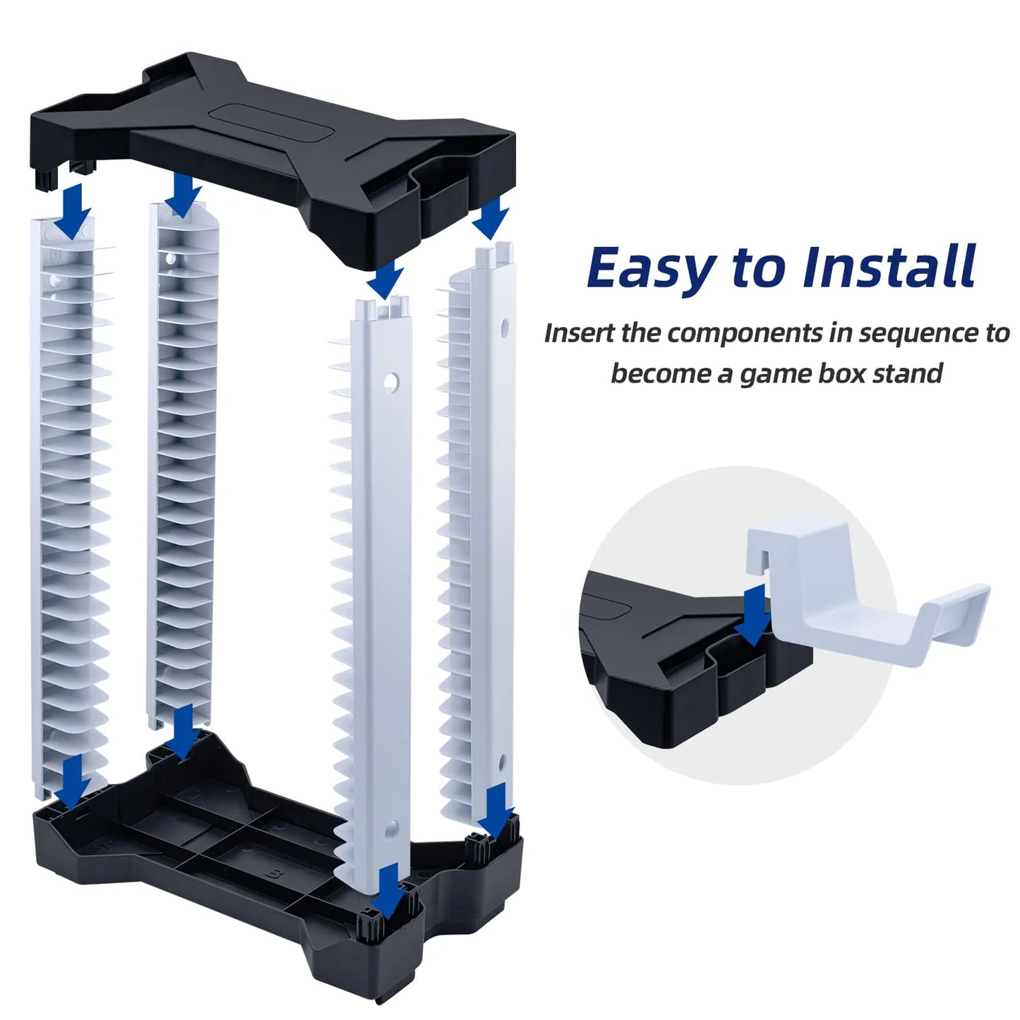 Dobe Game Storage Stand With 2 Hooks For (23 Physical Gaming Discs) PS4 | PS5 | Xbox | Nintendo Switch