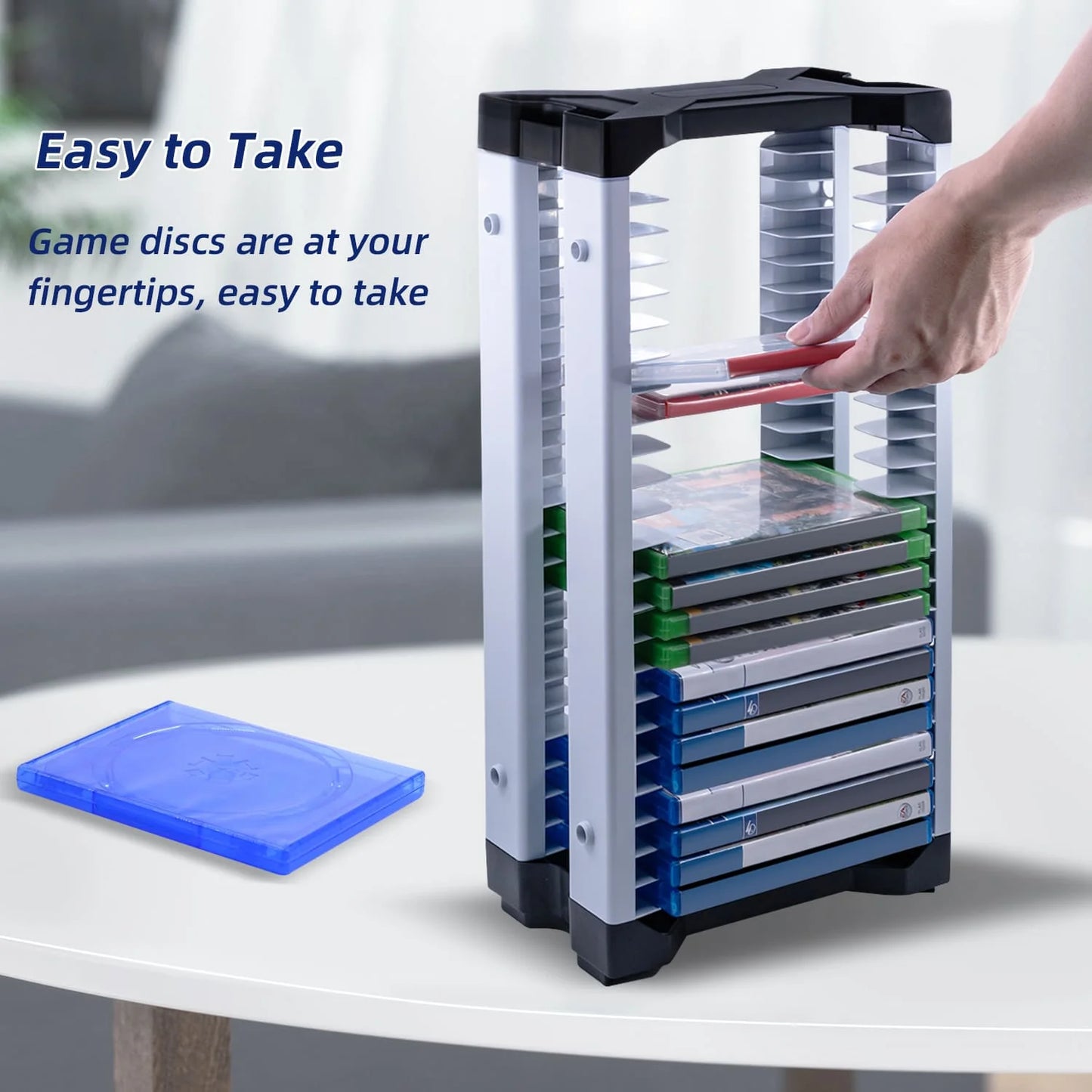 Dobe Game Storage Stand With 2 Hooks For (23 Physical Gaming Discs) PS4 | PS5 | Xbox | Nintendo Switch