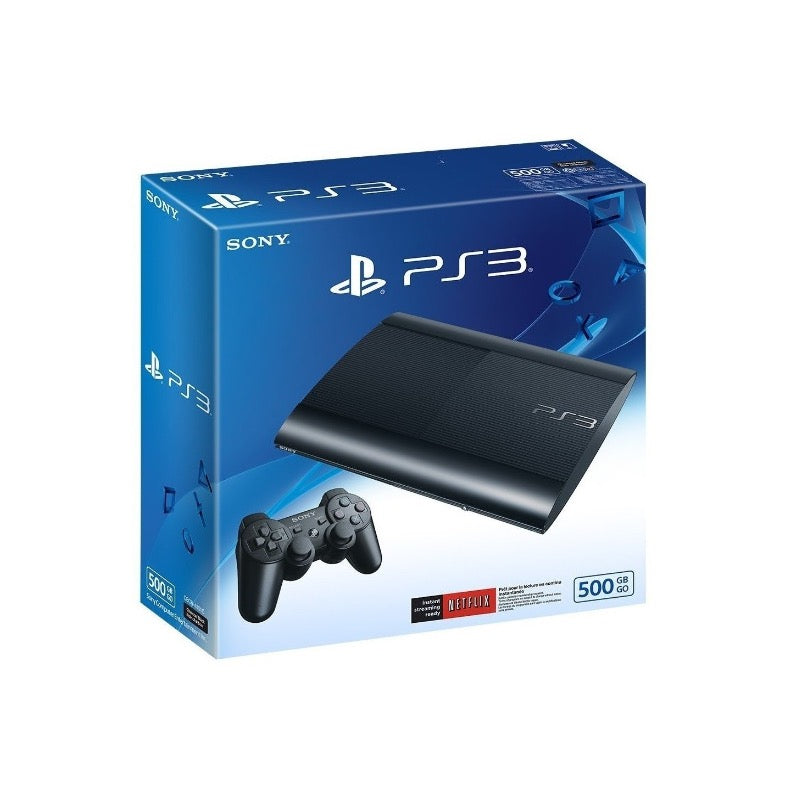 Sony PlayStation 3 PS3 Super Slim 500GB Console Black Complete In Box (USED)