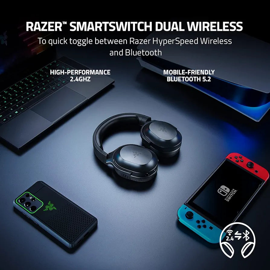 Razer Barracuda X 2.4GHz Wireless + Bluetooth Gaming Headset For Mobile, PC, PlayStation, Switch 2, Android, iOS