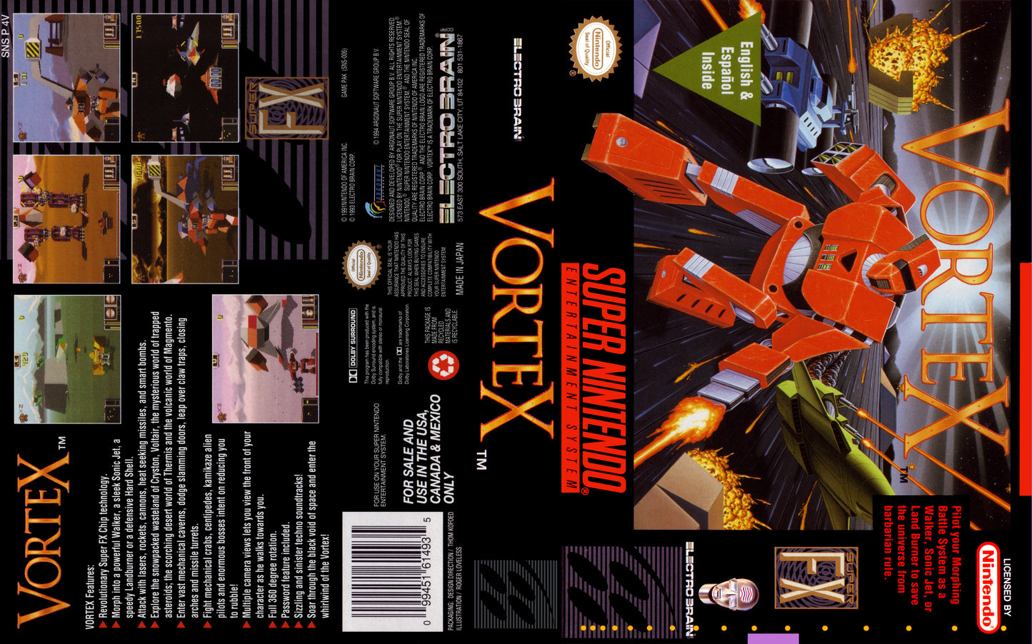 Vortex- Super Nintendo Entertainment System (SNES) NTSC - (CIB)