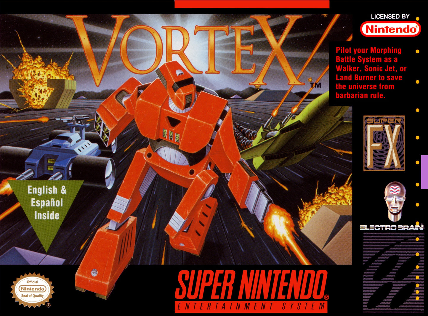 Vortex- Super Nintendo Entertainment System (SNES) NTSC - (CIB)