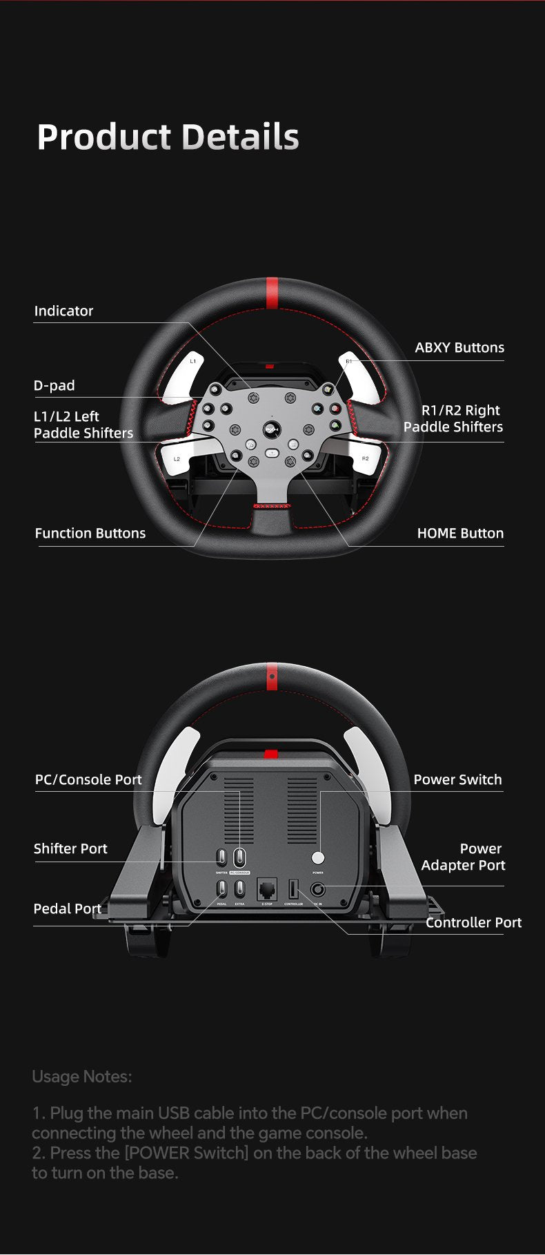PXN-V10 Pro Entry DD Racing Simulator Racing Wheel for Xbox Consoles | PS4 | Switch | PC