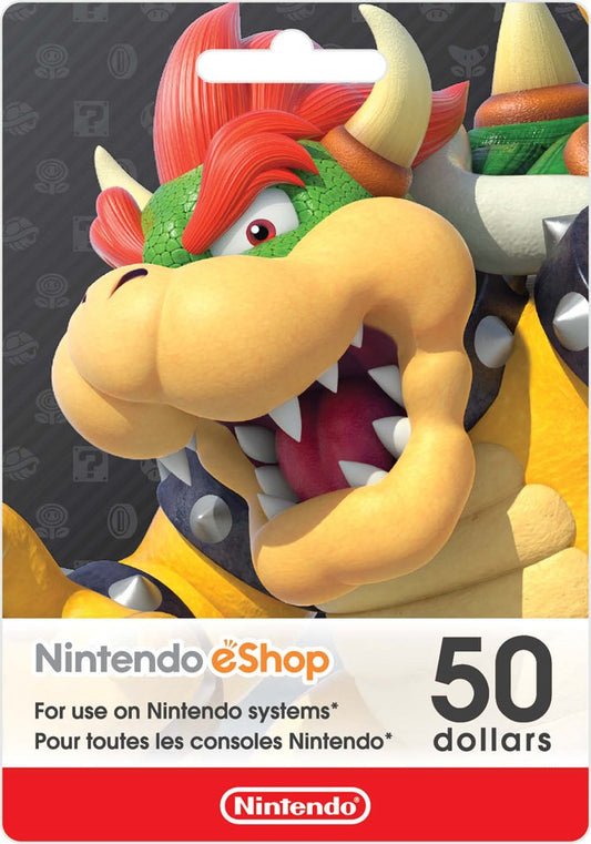 نينتندو - بطاقة هدايا eShop بقيمة 50 دولارًا أمريكيًا