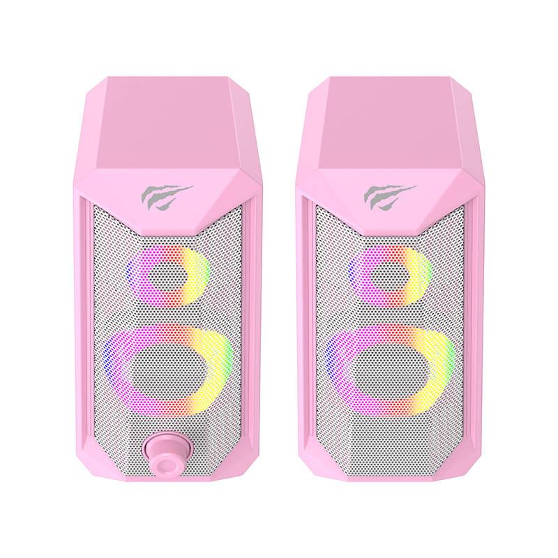 Havit SK202 Computer Speakers 2.0 RGB - Pink