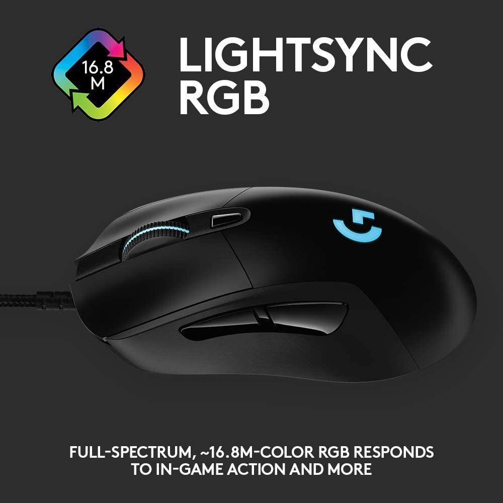 Logitech G403 Hero 25K Gaming Mouse, Lightsync RGB