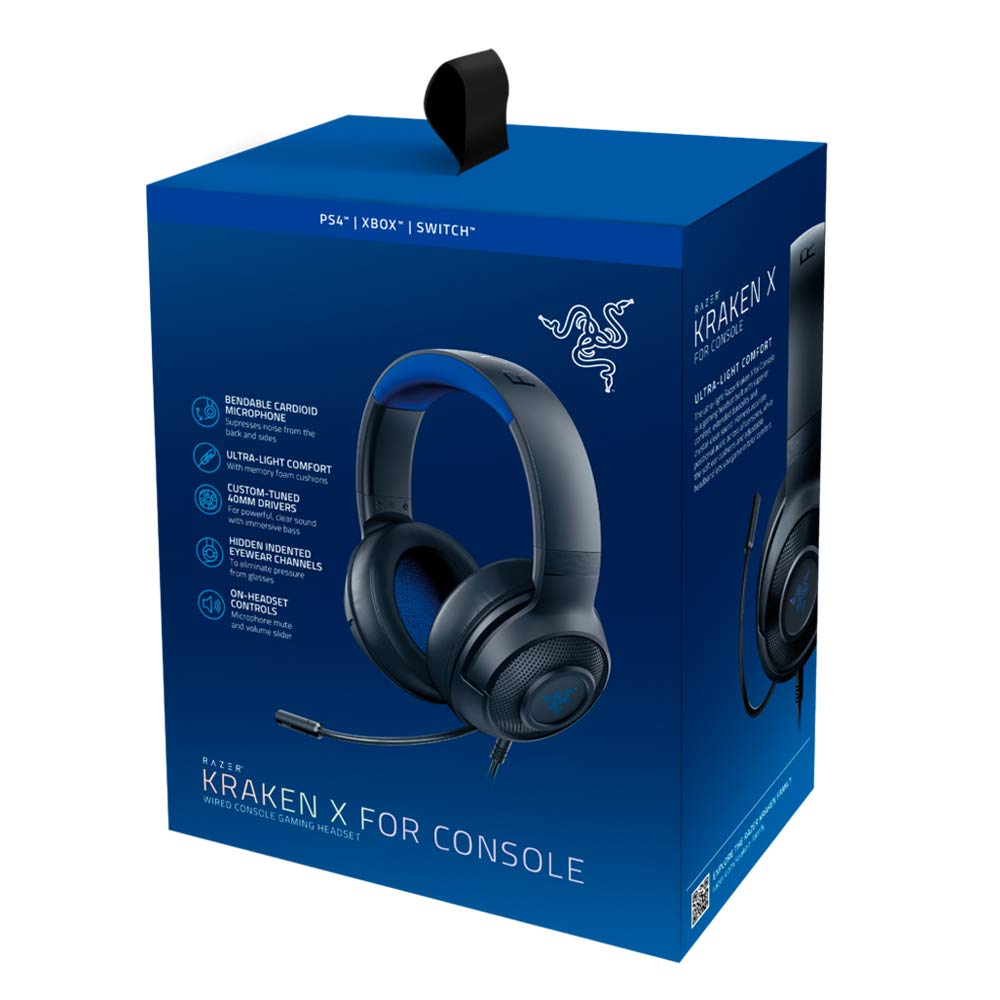 Razer Kraken X Wired Console Gaming Headset 7.1 Surround - PS4 | PS5 | Xbox | Nintendo Switch