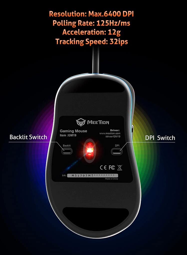 Meetion RGB Light Gaming Mouse GM19