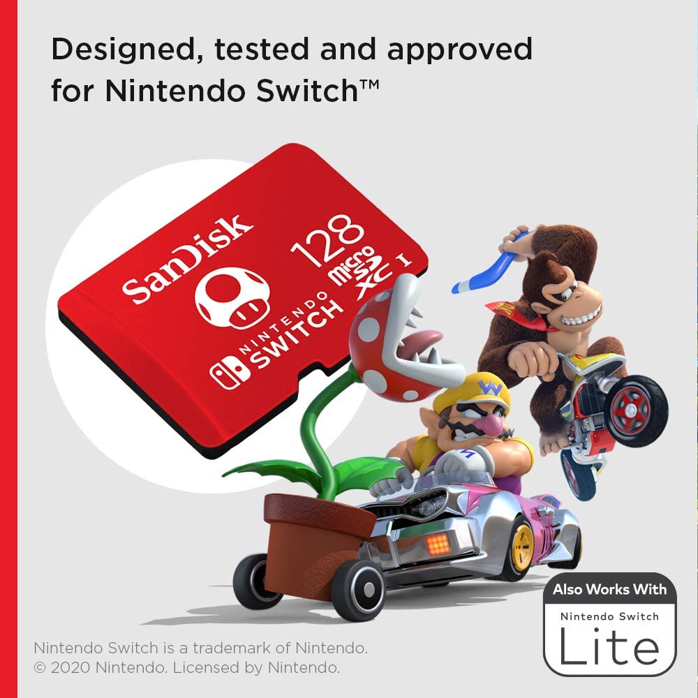 SanDisk 128GB microSDXC-Card, Licensed for Nintendo-Switch - SDSQXAO-128G-GNCZN